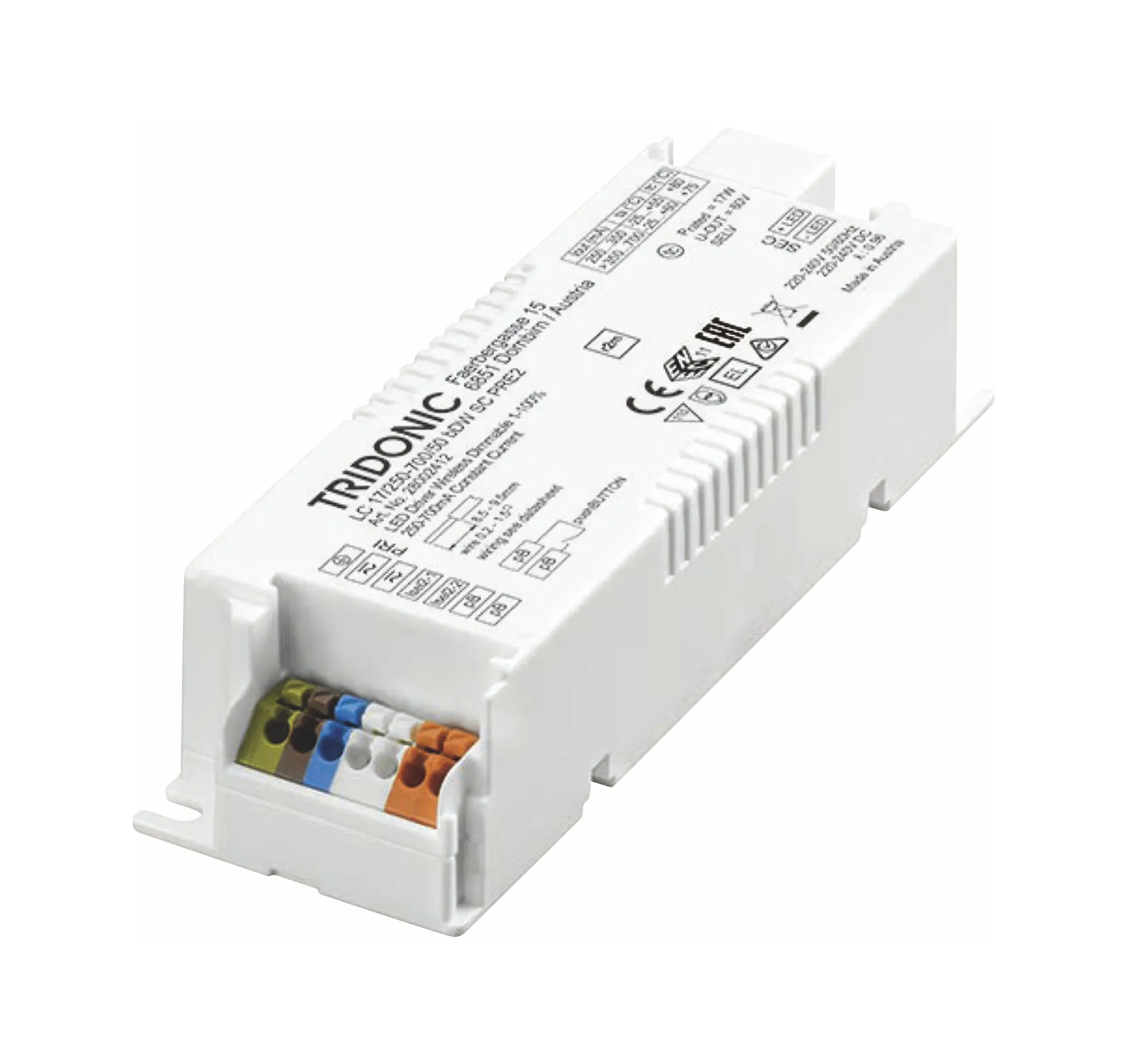 Tridonic, LC 17W 250/300/350/400/450/500/550/600/650/700mA bDW SC PRE2 28002412  Tridonic LC